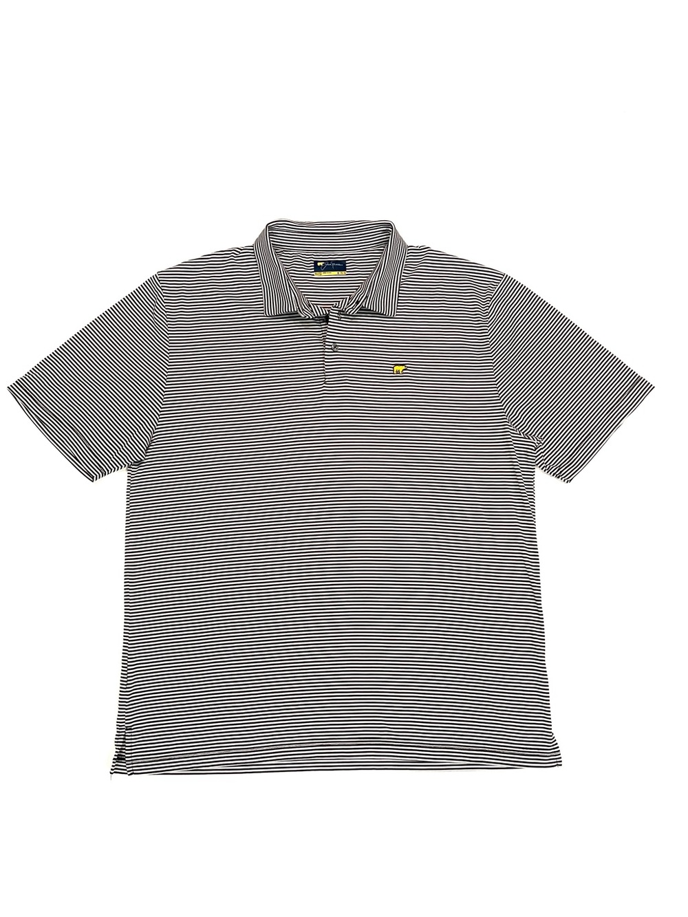Jack Nicklaus Golden Bear Black & White Stripe Short Sleeve Golf Polo Mens XL